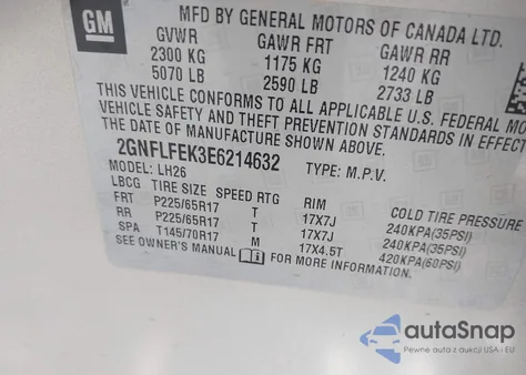 2014 Chevrolet Equinox 1Lt z USA, uszkodzony, nr VIN 2GNFLFEK3E6214632